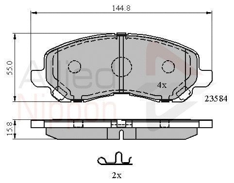 Brake Pad Set, disc brake (ADB31256)