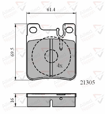 Brake Pad Set, disc brake (ADB0702)