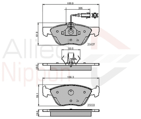 Brake Pad Set, disc brake (ADB11772)