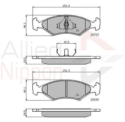 Brake Pad Set, disc brake (ADB0118)
