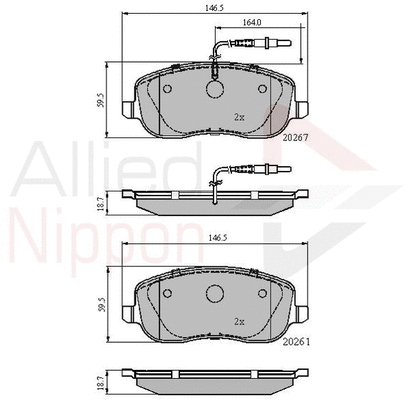 Brake Pad Set, disc brake (ADB11158)