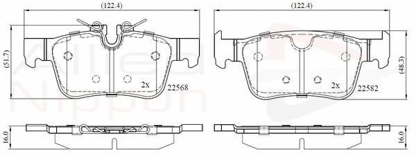 Brake Pad Set, disc brake (ADB02375)