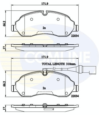 Brake Pad Set, disc brake (CBP22214)