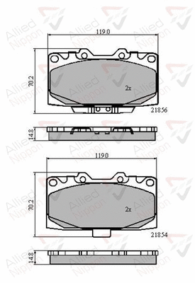 Brake Pad Set, disc brake (ADB31614)
