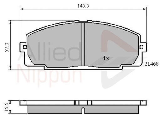 Brake Pad Set, disc brake (ADB0459)