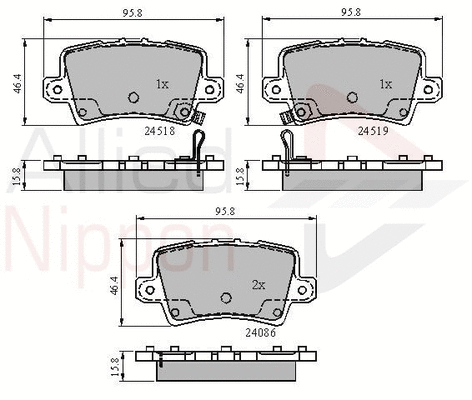 Brake Pad Set, disc brake (ADB31587)