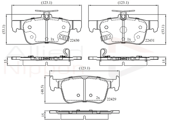 Brake Pad Set, disc brake (ADB32407)