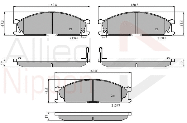 Brake Pad Set, disc brake (ADB3863)