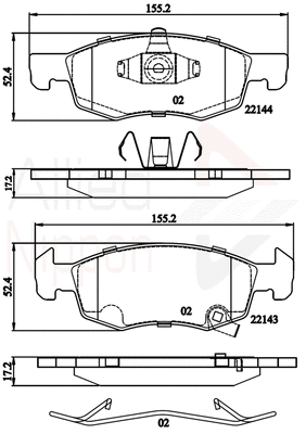 Brake Pad Set, disc brake (ADB32301)