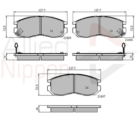 Brake Pad Set, disc brake (ADB3363)