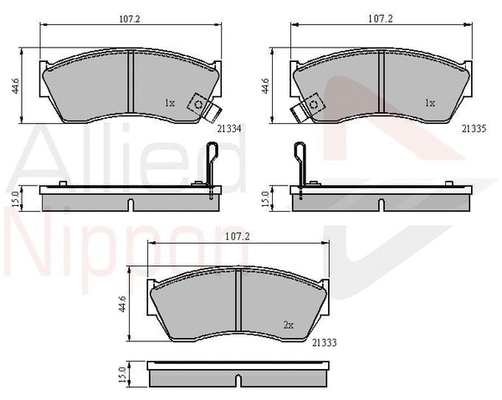 Brake Pad Set, disc brake (ADB3518)