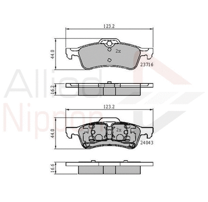 Brake Pad Set, disc brake (ADB01550)