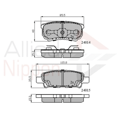 Brake Pad Set, disc brake (ADB31290)