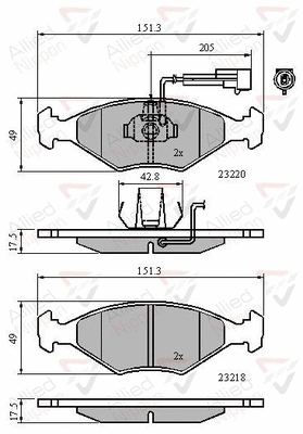 Brake Pad Set, disc brake (ADB11295)