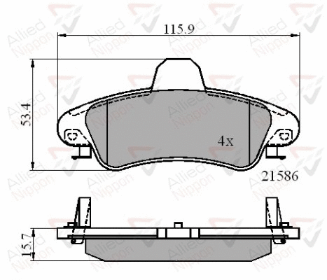 Brake Pad Set, disc brake (ADB01235)