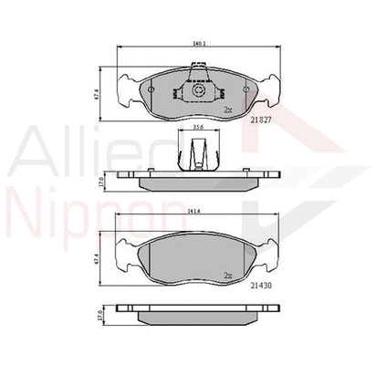 Brake Pad Set, disc brake (ADB0570)
