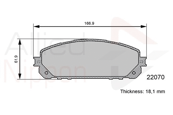 Brake Pad Set, disc brake (ADB06113)