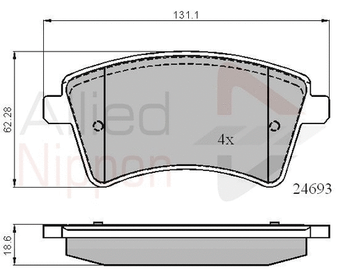 Brake Pad Set, disc brake (ADB01707)