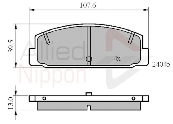 Brake Pad Set, disc brake (ADB0819)