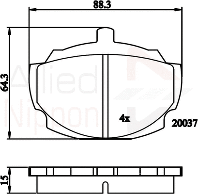 Brake Pad Set, disc brake (ADB0241)
