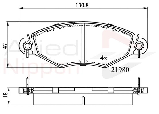 Brake Pad Set, disc brake (ADB0704)
