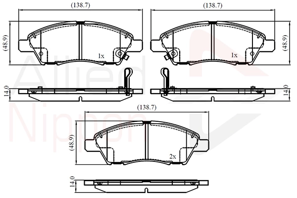 Brake Pad Set, disc brake (ADB32359)