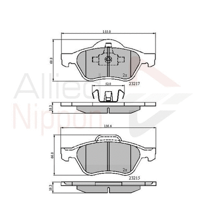 Brake Pad Set, disc brake (ADB01115)