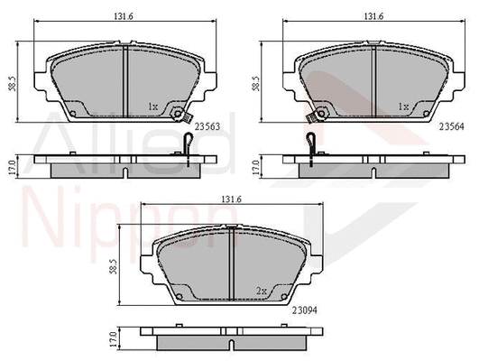 Brake Pad Set, disc brake (ADB3802)