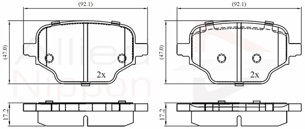 Brake Pad Set, disc brake (ADB02453)