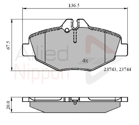 Brake Pad Set, disc brake (ADB01209)