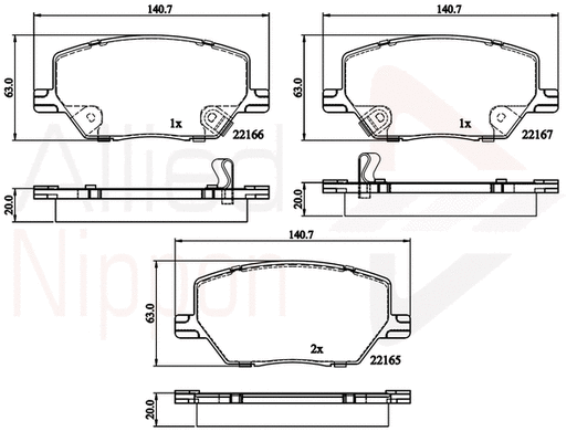 Brake Pad Set, disc brake (ADB32294)