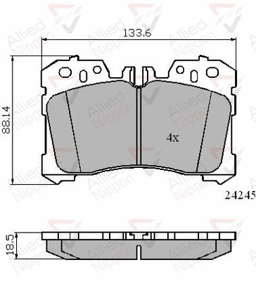 Brake Pad Set, disc brake (ADB01733)