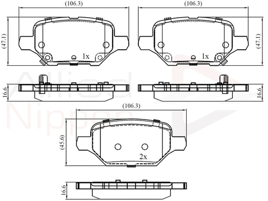 Brake Pad Set, disc brake (ADB32436)