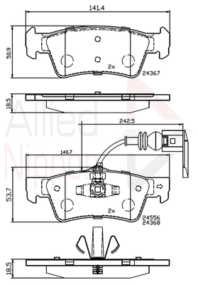 Brake Pad Set, disc brake (ADB12244)