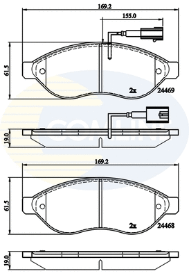 Brake Pad Set, disc brake (CBP12227)