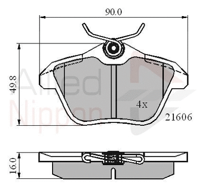 Brake Pad Set, disc brake (ADB01095)