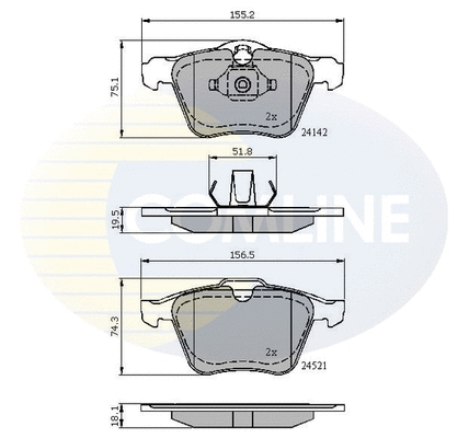 Brake Pad Set, disc brake (CBP01608)