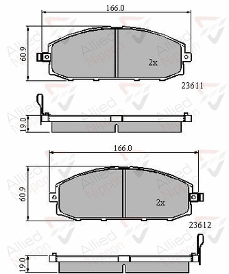 Brake Pad Set, disc brake (ADB3777)