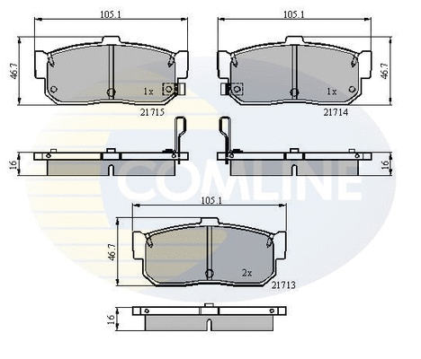 Brake Pad Set, disc brake (CBP3955)