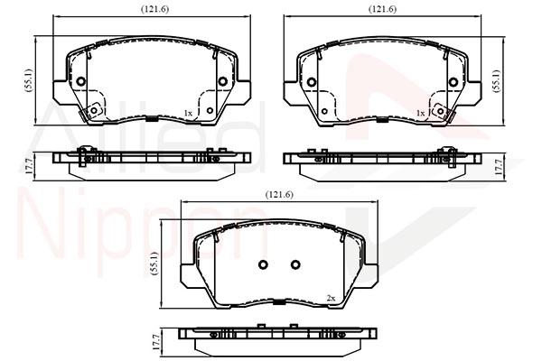 Brake Pad Set, disc brake (ADB02861)