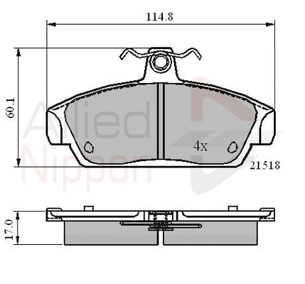 Brake Pad Set, disc brake (ADB0467)