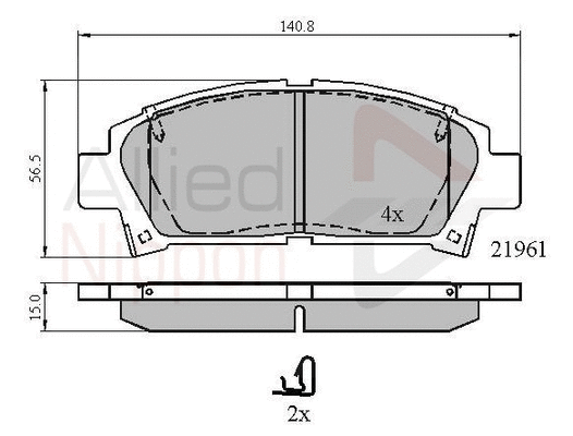 Brake Pad Set, disc brake (ADB3713)
