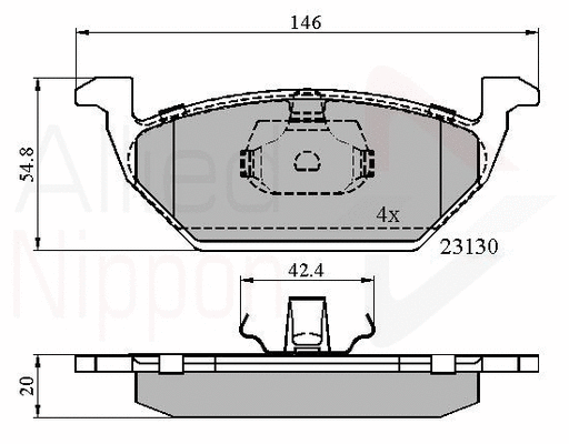 Brake Pad Set, disc brake (ADB0737)