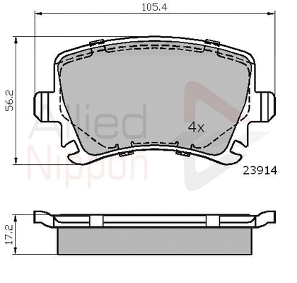 Brake Pad Set, disc brake (ADB01284)