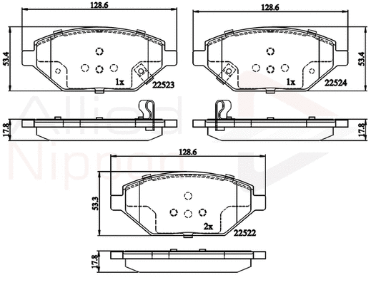 Brake Pad Set, disc brake (ADB32325)
