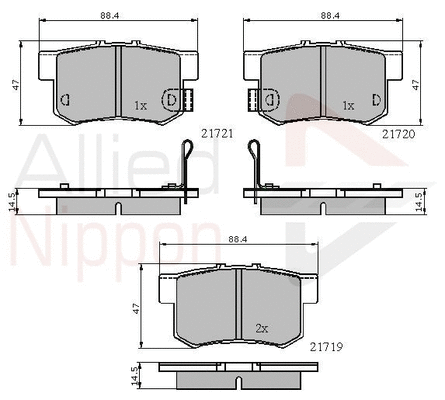 Brake Pad Set, disc brake (ADB3471)