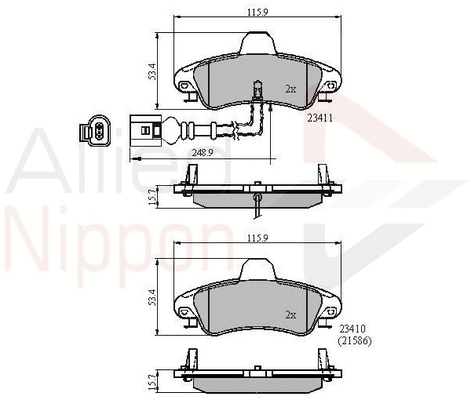 Brake Pad Set, disc brake (ADB11235)