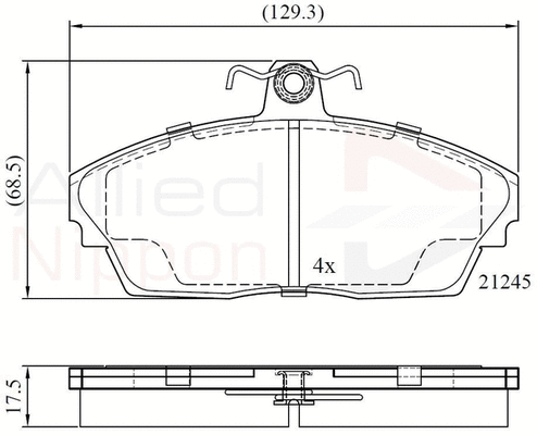 Brake Pad Set, disc brake (ADB0256)