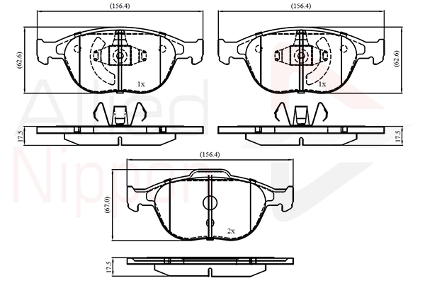 Brake Pad Set, disc brake (ADB01150)