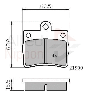 Brake Pad Set, disc brake (ADB0220)